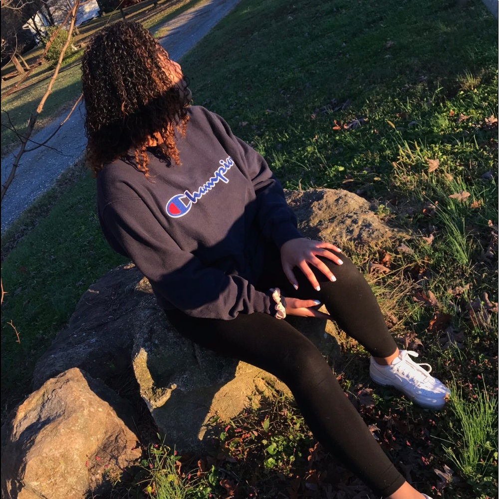 Navy Blue Champion Crewneck